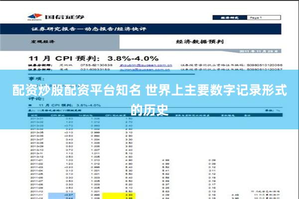 配资炒股配资平台知名 世界上主要数字记录形式的历史