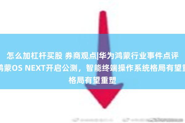 怎么加杠杆买股 券商观点|华为鸿蒙行业事件点评：鸿蒙OS NEXT开启公测，智能终端操作系统格局有望重塑