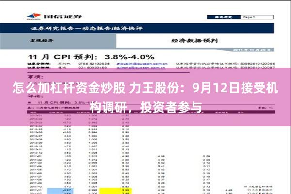 怎么加杠杆资金炒股 力王股份：9月12日接受机构调研，投资者参与